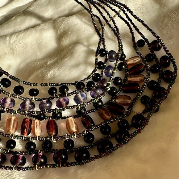 Natural Amathyst beaded collar style necklace beautiful one if a kind pi… - Picture 8 of 9